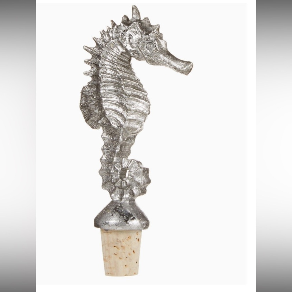 Silver Seahorse Bottle Stopper